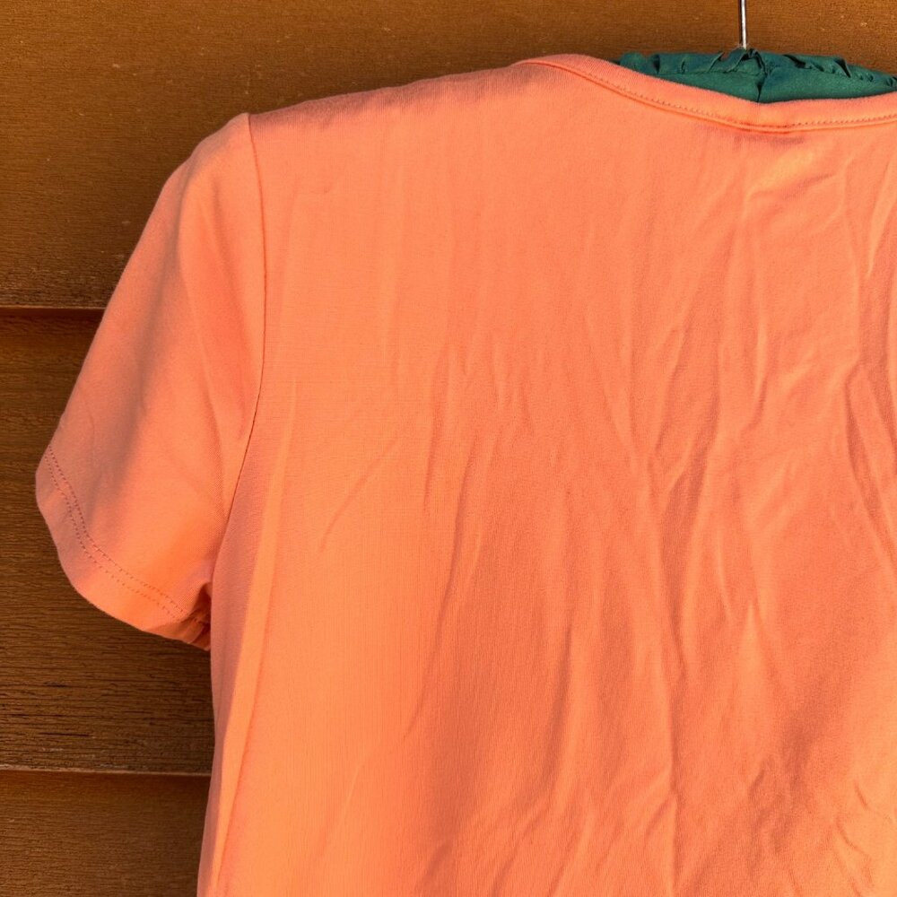 Belle Du Jour Girls Peach Tee Radiate Kindness Butterfly Design Sequin Accents S - Picture 10 of 13